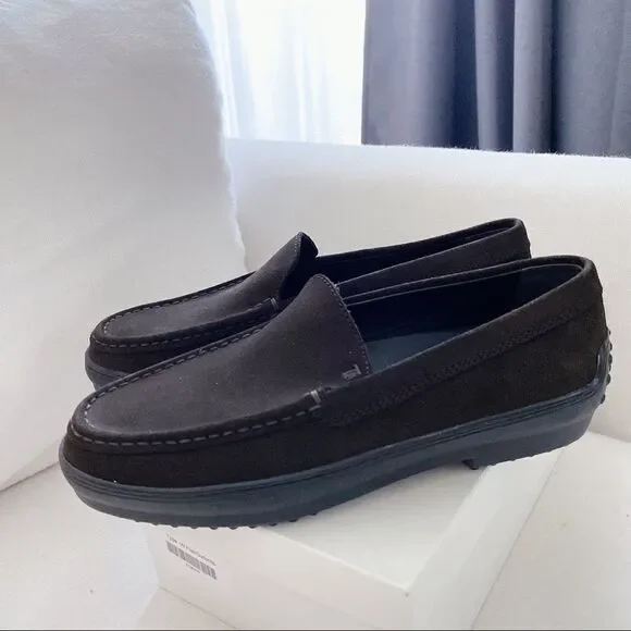 New without Box” Tod’s woman suede loafer in dark brown size 37.5 - Picture 2 of 8